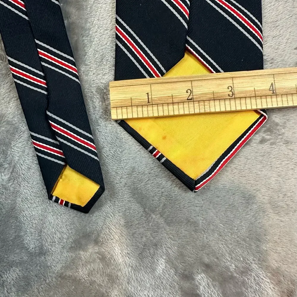 Vintage Anderson Little Tie Navy Blue Red Diagonal Stripe Classic Preppy
